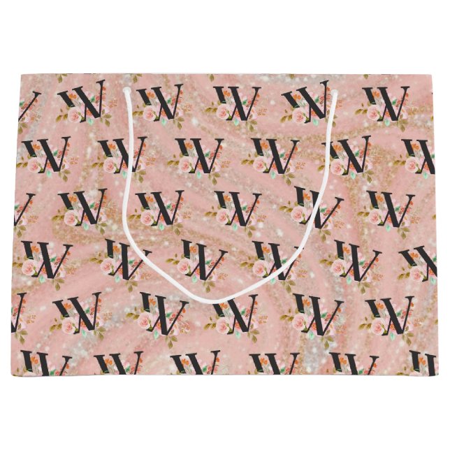 Grand Sac Cadeau Lettre W (Devant)
