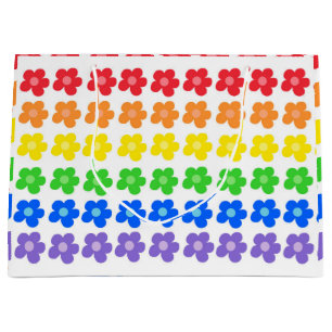 Grand Sac Cadeau LGBT Rainbow Flowers Gay pride Liberté et égalité