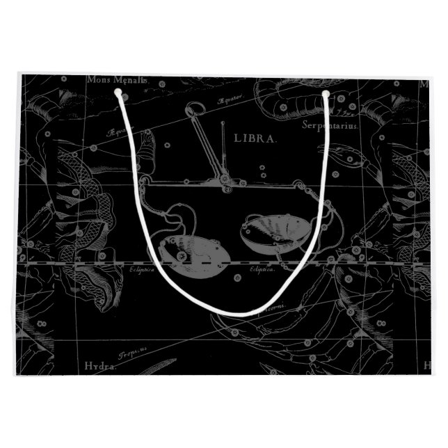 Grand Sac Cadeau Libra Constellation Map Hevelius 1690 sept oct. (Dos)