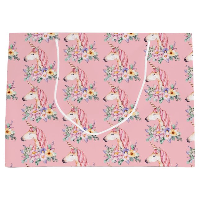 Grand Sac Cadeau Licorne (Devant)