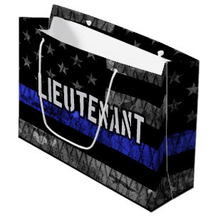Grand Sac Cadeau Lieutenant Thin Blue Line Drapeau désorganisé