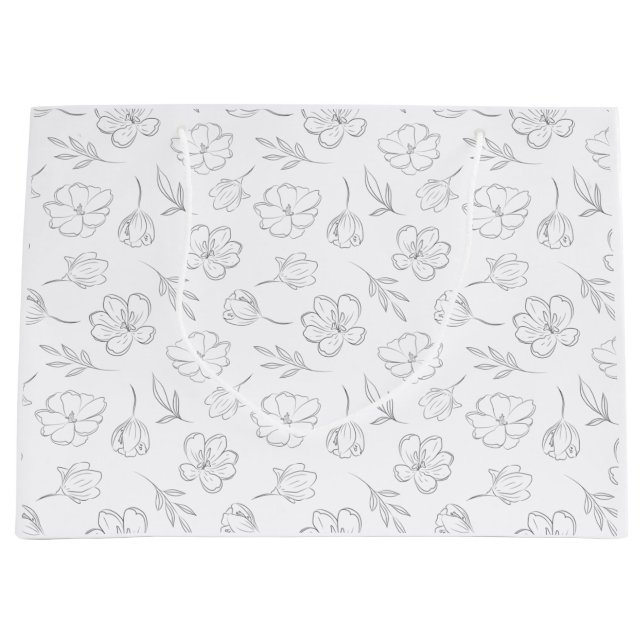 Grand Sac Cadeau Ligne Fleur de Minuit (Devant)