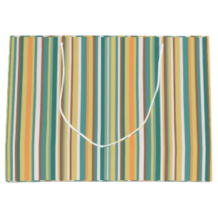 Grand Sac Cadeau Lignes de bandes géométriques sans Mint