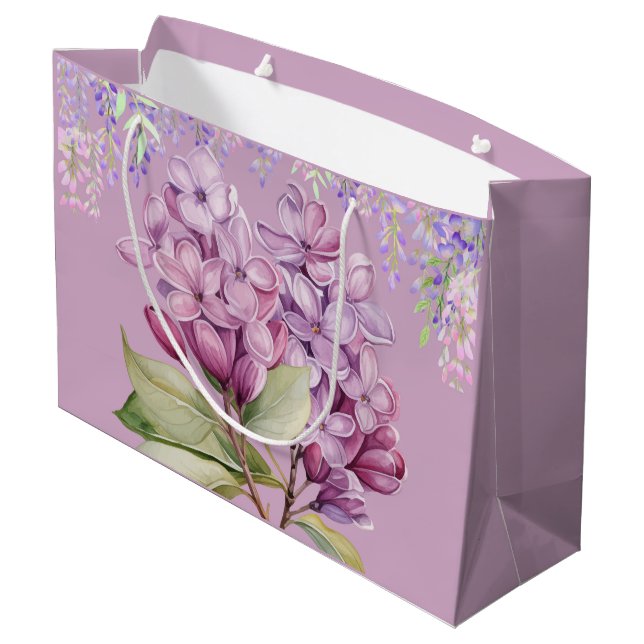 Grand Sac Cadeau Lilacs pourpres (Dos Angle)