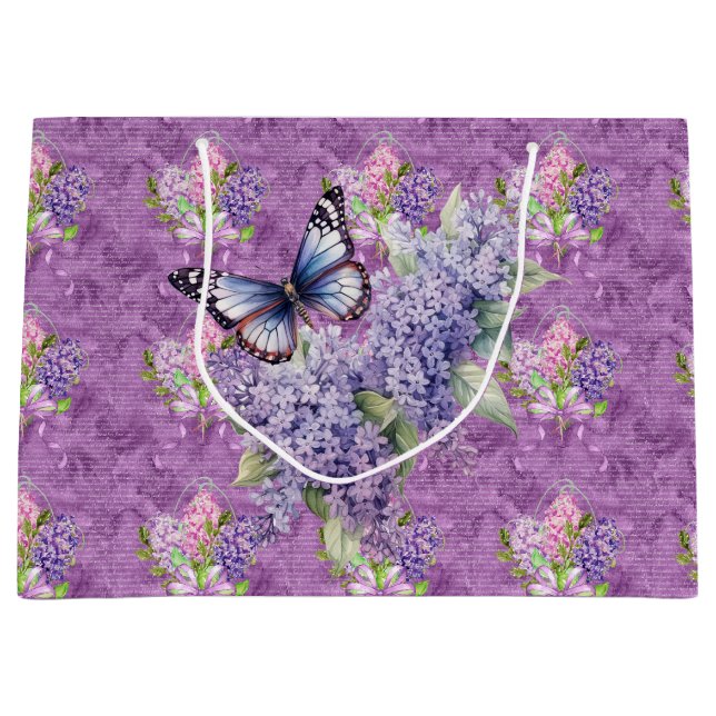 Grand Sac Cadeau Lilas violets  (Devant)