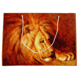 Grand Sac Cadeau Lion au repos (par Abbott Handerson Thayer)