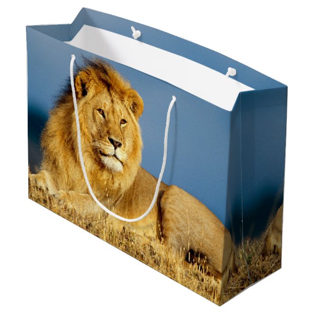 Grand Sac Cadeau Lion d'Afrique 2 (Dos Angle)