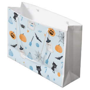 Grand Sac Cadeau Little Boo est presque dû bleu Halloween