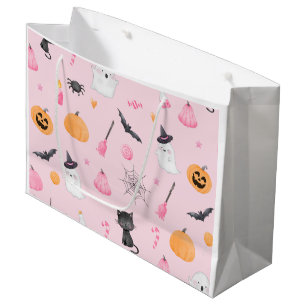 Grand Sac Cadeau Little Boo est presque dû halloween rose