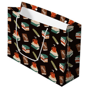Grand Sac Cadeau Livres Confortables et Lecture de Café