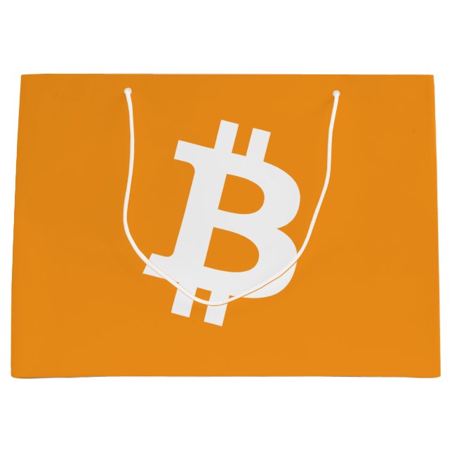 Grand Sac Cadeau Logo Bitcoin Cryptomonnaie (Devant)