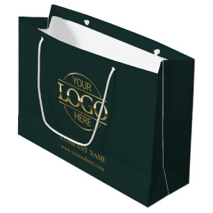Grand Sac Cadeau Logo commercial Dark Green de marque promotionnel