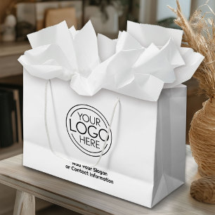 Grand Sac Cadeau Logo de base pour les entreprises de bureau avec c