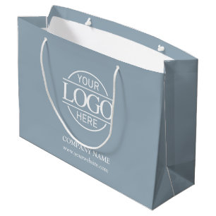 Grand Sac Cadeau Logo de société poussiéreux bleu promotionnel marq