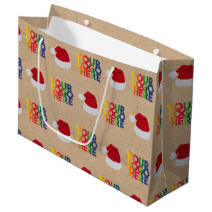 Grand Sac Cadeau Logo d'entreprise de Noël Chapeau de Père Noël Kra