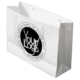 Grand Sac Cadeau Logo d'entreprise et texte moderne simple modifiab