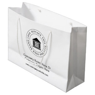 Grand Sac Cadeau Logo d'entreprise minimaliste personnalisé simple
