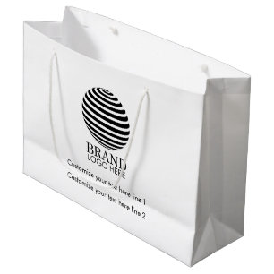 Grand Sac Cadeau Logo d'entreprise moderne sur mesure