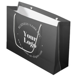 Grand Sac Cadeau Logo d'entreprise ou design & texte modifiable