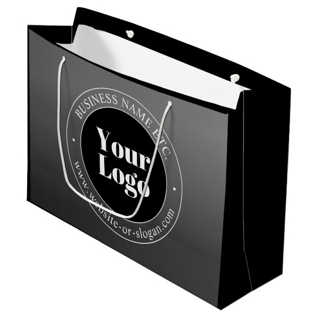 Grand Sac Cadeau Logo d'entreprise ou design & texte modifiable (Devant Angle)