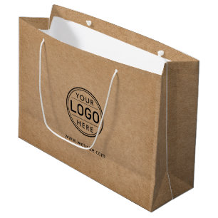 Grand Sac Cadeau Logo Entreprise Entreprise Rustique Kraft Company