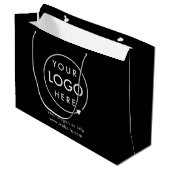 Grand Sac Cadeau Logo Entreprise | Société noire minimaliste (Devant Angle)