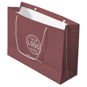 Grand Sac Cadeau Logo Entreprise Société Rose Simple