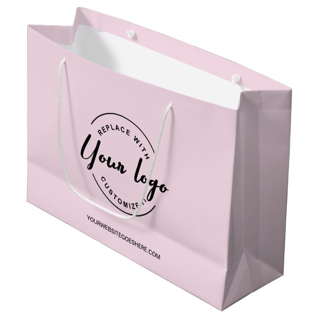 Grand Sac Cadeau Logo et site Web personnalisables simples pour Ent (Devant Angle)