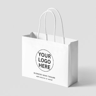 Grand Sac Cadeau Logo et texte noir et blanc promotionnels pour ent