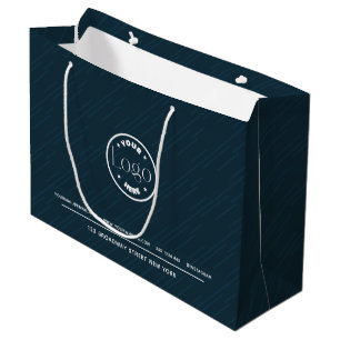 Grand Sac Cadeau Logo personnalisé Business Promotional Navy Blue