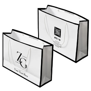 Grand Sac Cadeau Logo personnalisé d'entreprise moderne Minimalis