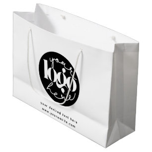 Grand Sac Cadeau Logo personnalisé professionnel minimaliste d'entr