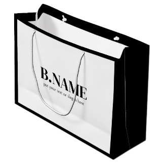 Grand Sac Cadeau Logo personnalisé simple et minimaliste pour entre