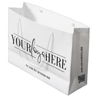 Grand Sac Cadeau Logo promotionnel personnalisé minimaliste