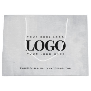 Grand Sac Cadeau Logo Rectangle & Site Web de Médias Sociaux Person