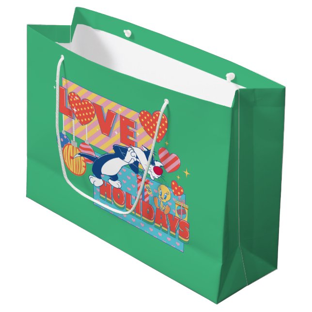 Grand Sac Cadeau LOONEY TUNES™ | SYLVESTER™ & TWEETY™Love Holidays (Devant Angle)