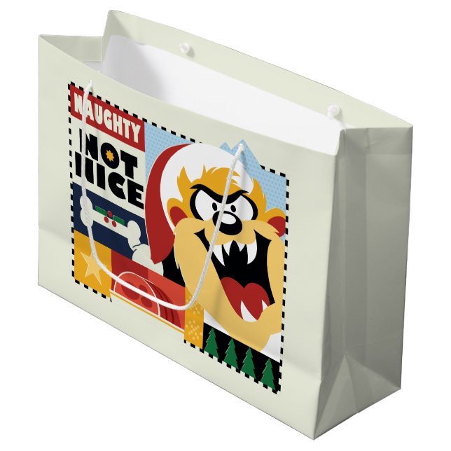 Grand Sac Cadeau LOONEY TUNES™ TAZ™ Naughty Not Nice (Devant Angle)