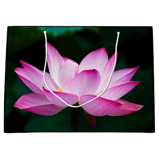 Grand Sac Cadeau Lotus rose (Devant)