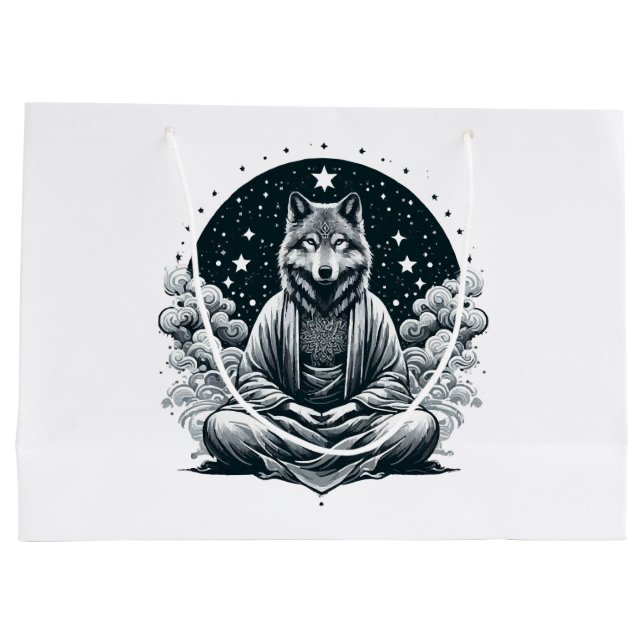 Grand Sac Cadeau Loup conscient (Dos)