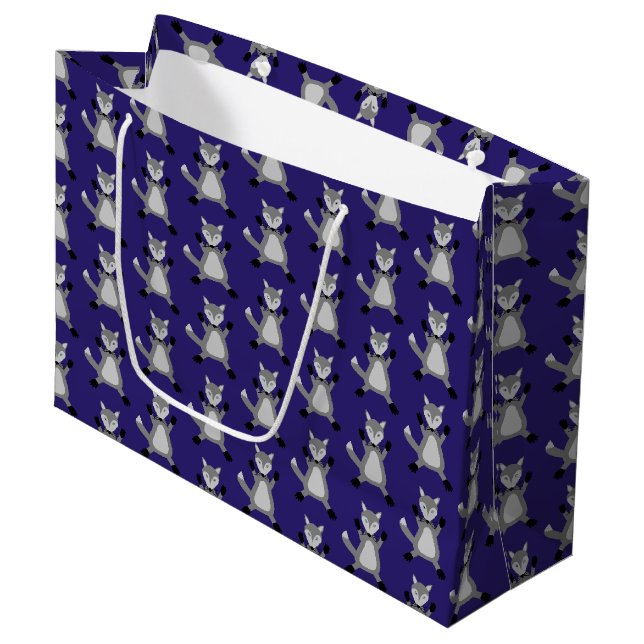 Grand Sac Cadeau Loup d'Halloween déplaisant (Devant Angle)