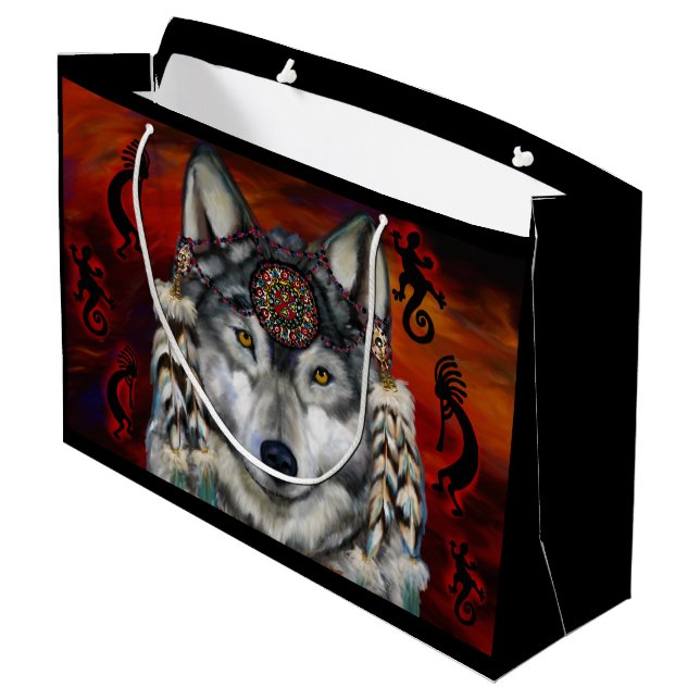 GRAND SAC CADEAU LOUP GRIS (Dos Angle)