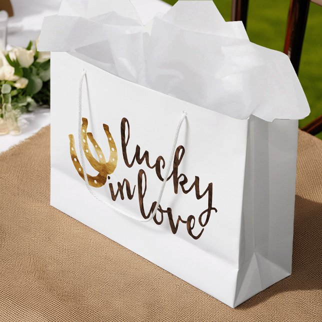 Grand Sac Cadeau Lucky in Love Horseshoe (Créateur téléchargé)
