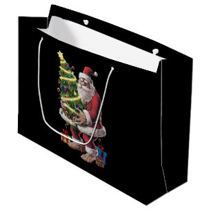 Grand Sac Cadeau Lumières de sapin de Noël Bigfoot Noël amateur de