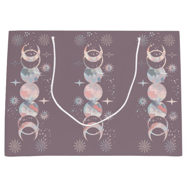 Grand Sac Cadeau Lunes aquarelles colorées (Devant)