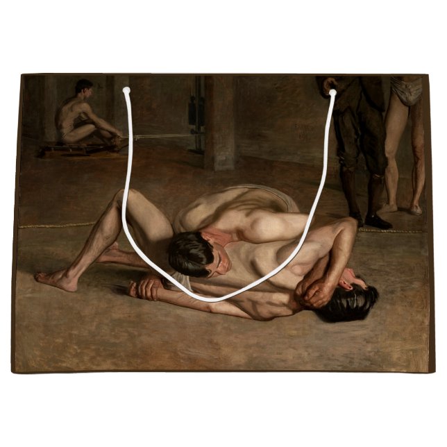 Grand Sac Cadeau Lutteurs (par Thomas Eakins) (Devant)
