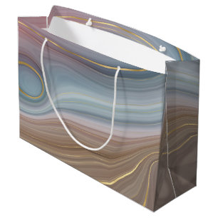 Grand Sac Cadeau Luxe Strata   Assiette rose Taupe bleu ardoise