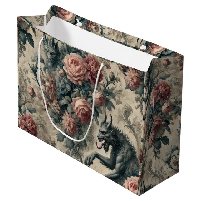 Grand Sac Cadeau Lycans & Berceuses - Gothique Conception Victorien (Devant Angle)