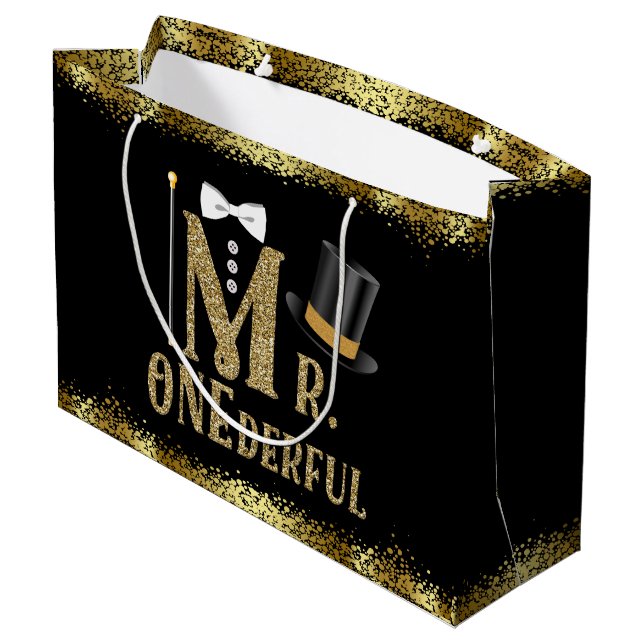 Grand Sac Cadeau M. Onederful Boys Premier anniversaire (Dos Angle)