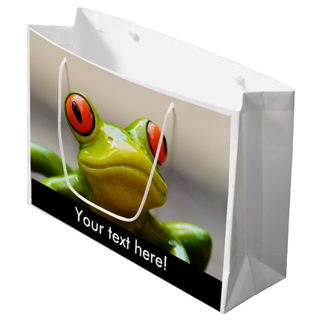 Grand Sac Cadeau Macro grenouille (Devant Angle)