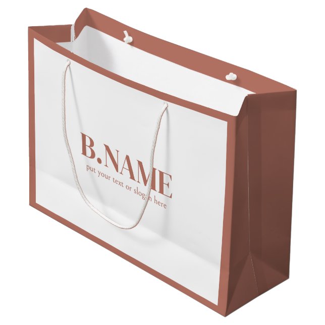 Grand Sac Cadeau Magasin de logo personnalisé simple pour entrepris (Devant Angle)